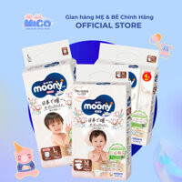 Tã - Bỉm Quần Dán Moony Natural Trắng, Nhật Bản Cho Da Nhạy Cảm, Size S58 M46 L38 XL32