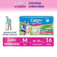 Tã Bỉm Quần Người Lớn Caryn Mỏng Nhẹ Chống Tràn Dành Cho Người Già Có Thể Tự Đi Lại Size M 16 miếng
