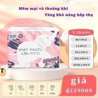 Tã Bỉm Quần YIYING kết cấu 3D ngọc trai đủ size M37-L34-XL31-XXL28-XXXL25 Tã Quần siêu mỏng, thoáng khí và khô thoáng