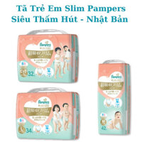 Tã / Bỉm Slim Pampers Hồng Siểu Mỏng, Siêu Thấm Hút Đủ Size - Nội Địa Nhật