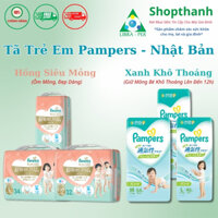 Tã / Bỉm Slim Pampers Hồng Siểu Mỏng, Thoáng Khí, Siêu Thấm Hút,  Đủ Size - Nội Địa Nhật