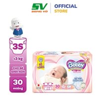 Tã dán Bobby cho trẻ thiếu tháng <3KG 30 miếng/gói NPP Song Vũ