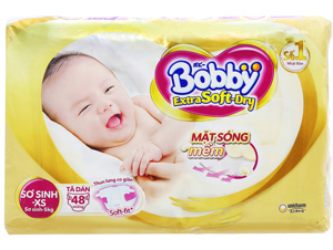 Tã dán Bobby Extra Soft Dry size XS - 48 miếng