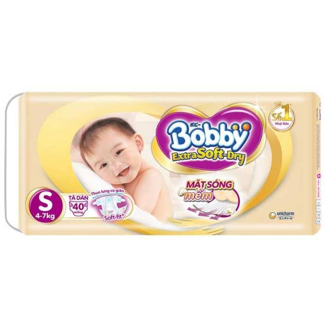 Tã dán Bobby Extra Soft Dry size S - 40 miếng