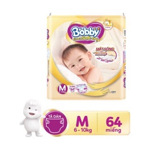 Tã dán Bobby Fresh siêu thấm size M50 miếng (trẻ từ 6 - 10kg)