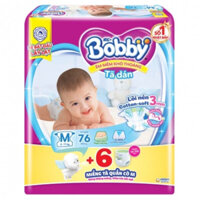 Tã Dán Bobby M76/ L 68 ( tặng thêm 6 miếng )