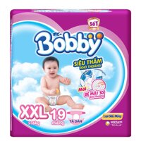 Tã dán Bobby siêu mỏng size XXL 19  miếng cho bé >16 kg