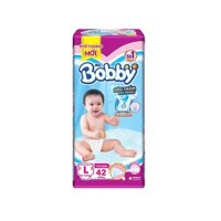 Tã dán Bobby siêu thấm - khô thoáng L42