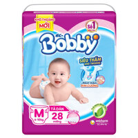 Tã dán Bobby siêu thấm M-28 miếng, trẻ 6-10kg