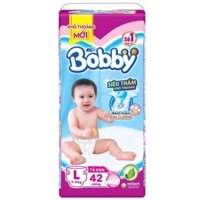 Tã dán Bobby siêu thấm size L - 42 miếng ( từ 9 - 13kg )