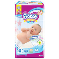 Tã dán Bobby siêu thấm Size S 54 miếng, cho bé 4-8kg