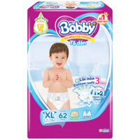 Tã dán Bobby siêu thấm size XL 62 miếng, trẻ 12-17kg