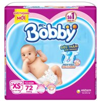 Tã dán Bobby siêu thấm size XS 72 miếng cho bé sơ sinh dưới 5kg