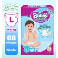 Tã dán bobby  siêu thấm size L, 68 miếng (9-13kg)