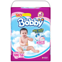 Tã dán Bobby siêu thấm size XXL 56  miếng cho bé >16 kg