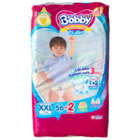 Tã dán Bobby siêu thấm XXL 56 miếng, trẻ > 16 kg