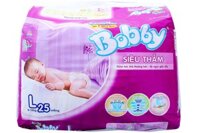 Tã dán Bobby size L cho bé 9 – 13kg (25 miếng)
