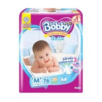 Tã dán Bobby size M 76 miếng ( Tặng kèm 6 miếng )