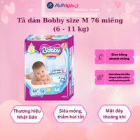 Tã dán Bobby size M 76 miếng (6 - 11 kg)