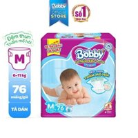 Tã Dán Bobby Size M76 (Cho bé 6-10kg)