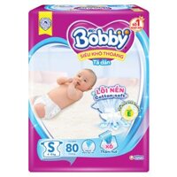 Tã dán Bobby size S 80 miếng (4 - 8 kg)