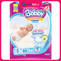 Tã dán Bobby size S 80 miếng (4 - 8 kg) Thấm hút mồ hôi tốt