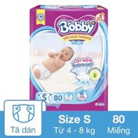 Tã dán Bobby size S 80 miếng (4 - 8 kg)