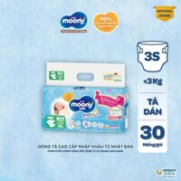 Tã dán cao cấp Moony 3S dành cho trẻ sơ sinh dưới 3 KG NB30