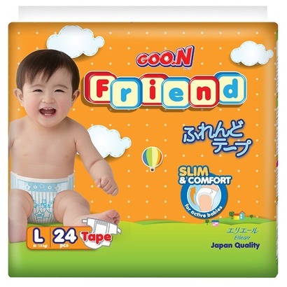 Tã dán Goo.n Friend size L24 miếng (trẻ từ 8 - 13kg)