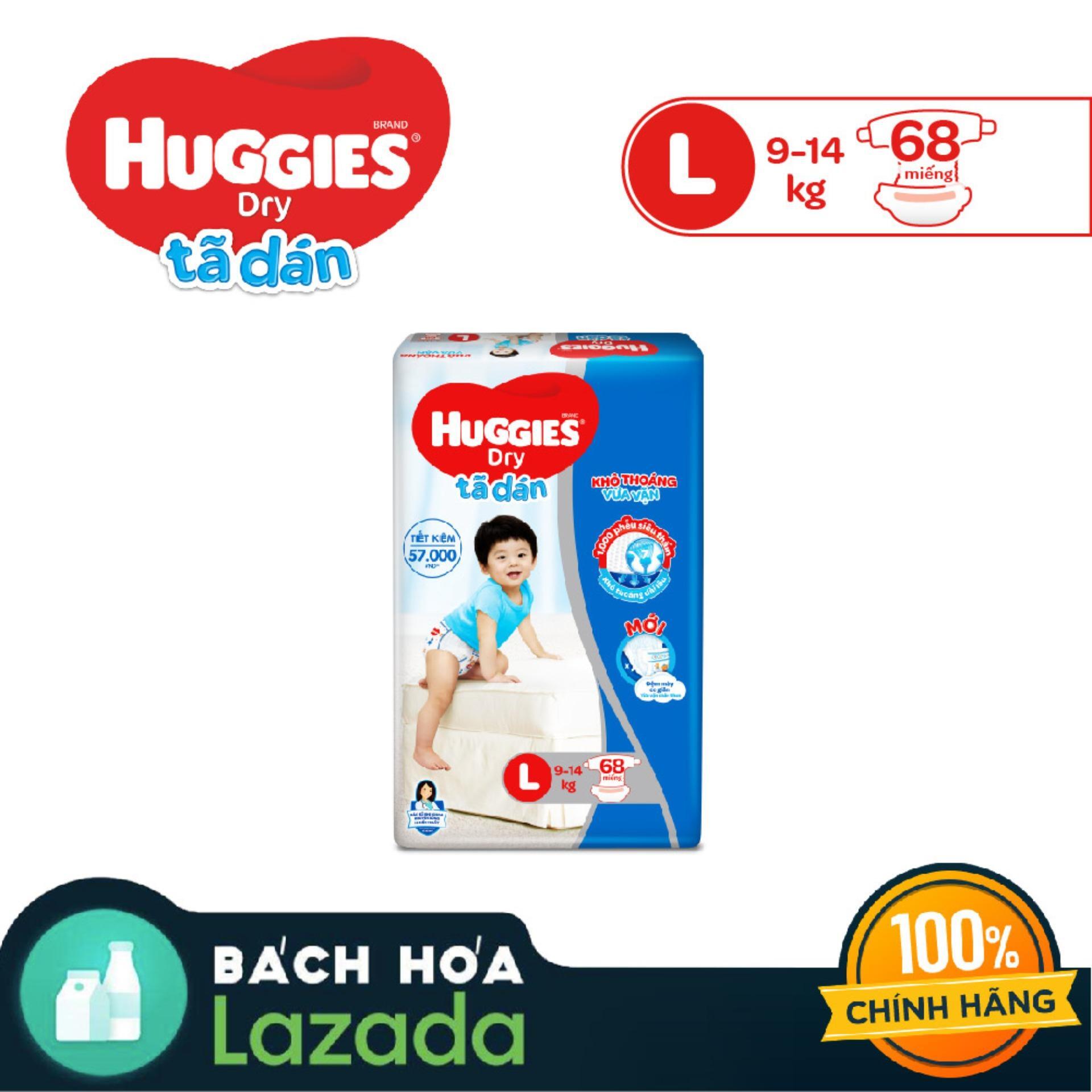Tã dán Huggies Dry Jumbo L68 (8-13kg)