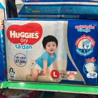 Tả dán huggies L68 miếng cho bé 9 đến 14 kg