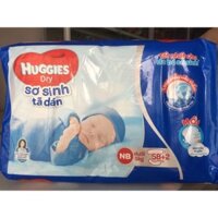 Tã dán Huggies size NB58 miếng+2 miếng, NB 74 miếng.