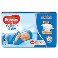 Tã dán Huggies size Newborn 58+2 miếng cho bé dưới 5kg