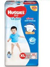 Tã dán Huggies size XL 62 miếng