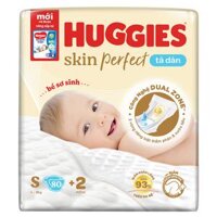 Tã dán Huggies Skin Perfect size S 80+2 miếng (4-8kg)