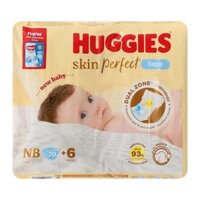 Tã dán Huggies skin perfect size NB70+6