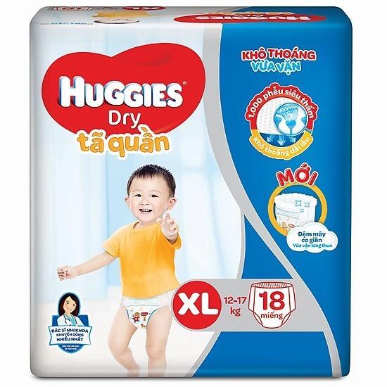 Tã dán Huggies Dry size XL 18 miếng (trẻ từ 11 - 16kg)