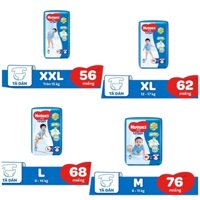 Tã dán Huggies Tràm Trà Tự Nhiên Dry M76/L68/XL62/XXL56