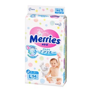Tã dán Merries size L54 miếng (trẻ từ 9 - 14kg)