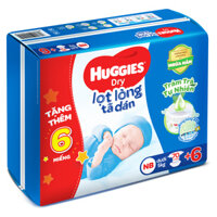Tã dán lọt lòng Huggies Dry NB 70 miếng + tặng 6 miếng:Chính Hãng