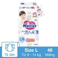 Tã dán Merries size L 48 miếng (9 - 14 kg)