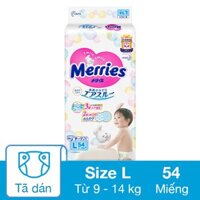 Tã dán Merries size L 54 miếng (9 - 14 kg)