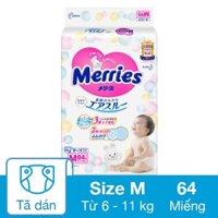 Tã dán Merries size M 64 miếng (6 - 11 kg)