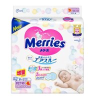 Tã dán Merries size Newborn NB 90+6 miếng cho bé dưới 5kg