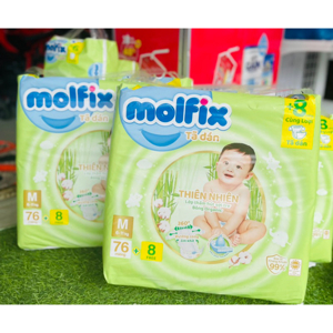 Tã dán Molfix thiên nhiên size XL 62 miếng (cho bé 12 - 17kg)