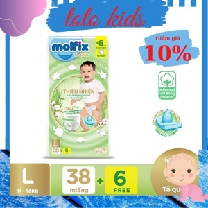 Tã dán Molfix thiên nhiên size M 48 miếng (cho bé 6 - 11kg)