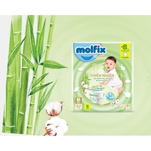 Tã dán Molfix thiên nhiên size XL 38 miếng (cho bé 12 - 17kg)