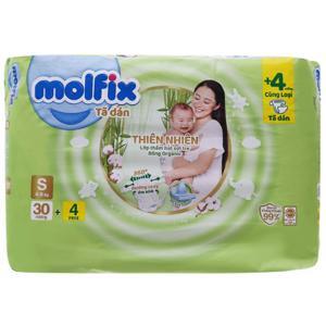 Tã dán Molfix thiên nhiên size S 30 miếng (cho bé 4 - 8kg)