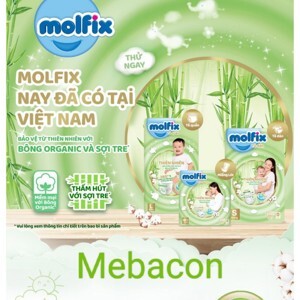 Tã dán Molfix thiên nhiên size XL 62 miếng (cho bé 12 - 17kg)