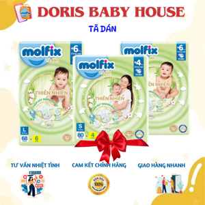 Tã dán Molfix thiên nhiên size S 80 miếng (cho bé 4 - 8kg)